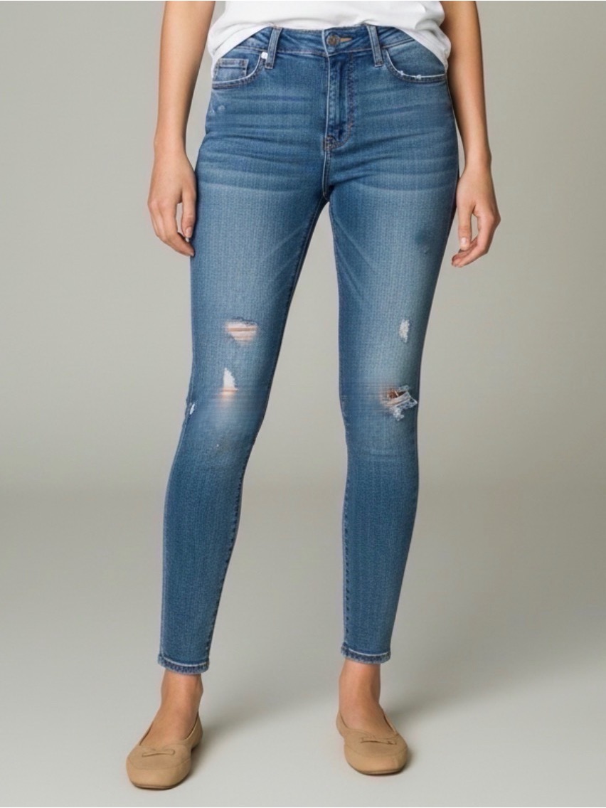 Studio Blue High Rise Distressed Skinny Jeans